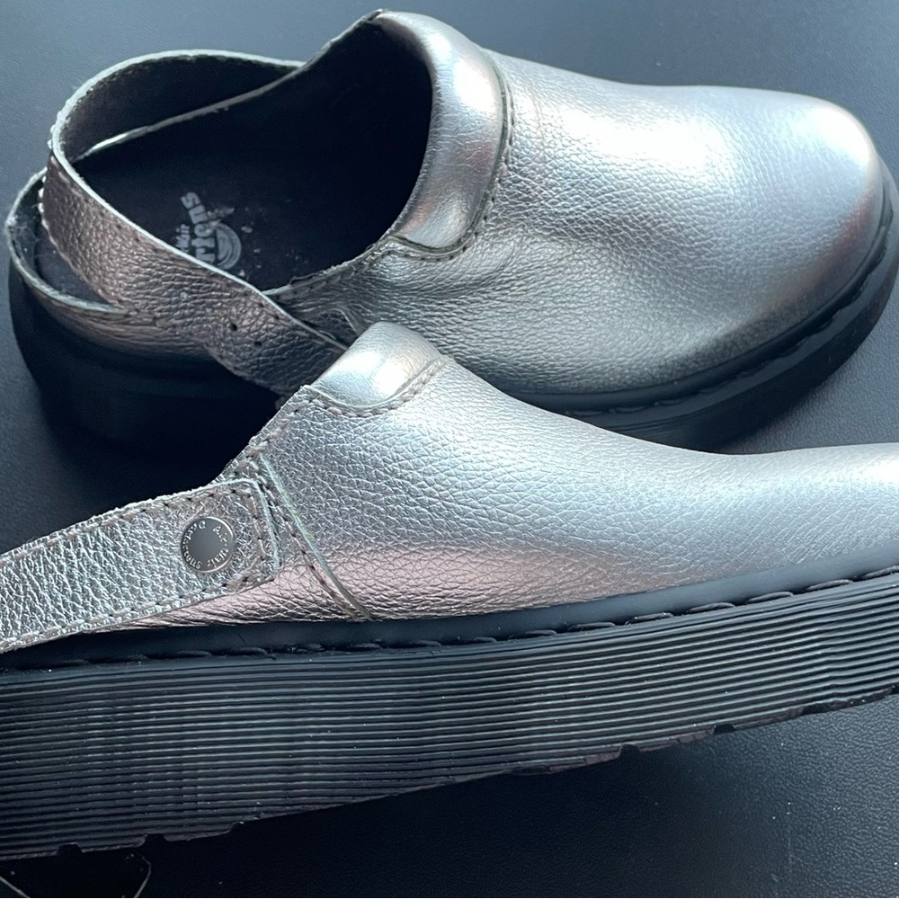 Dr. Martens Metallic Silver Platform Shoes - Picture 2 of 4